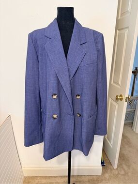 Maeve Lavender-Blue Double-Breasted Blazer